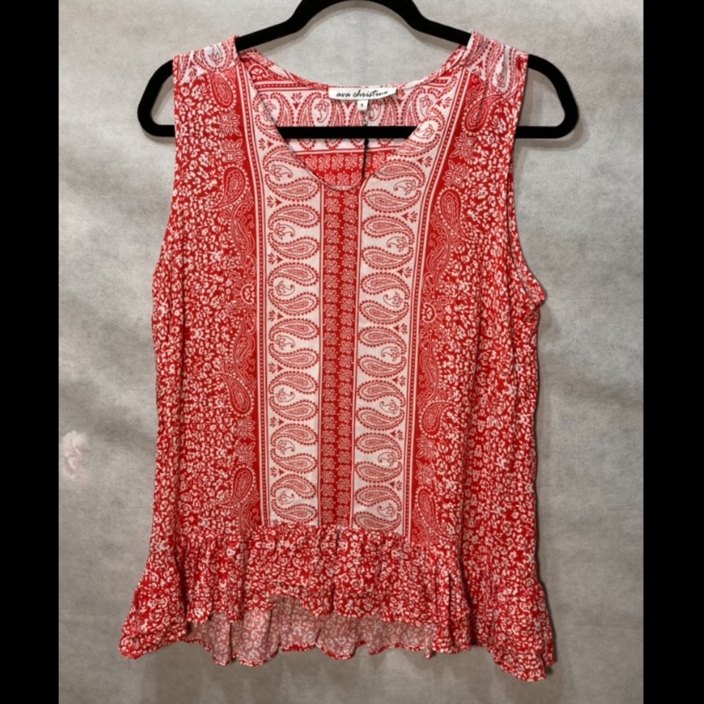 Ava Christine Paisley Print Top Blouse